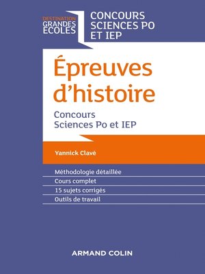 cover image of Epreuves d'histoire--Concours Sciences Po et IEP